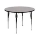 Flash Furniture XU-A42-RND-GY-H-A-GG 42" Round Gray Laminate Activity Table, Adjustable Height 21-1/4" to 31-1/4", Black Steel Legs 1 image