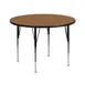 Flash Furniture XU-A42-RND-OAK-T-A-GG 42" Round Adjustable Height Activity Table, Oak Laminate Top, Black Powder Coated Steel Legs 1 image