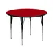 Flash Furniture XU-A42-RND-RED-T-A-GG 42" Round Red Laminate Activity Table, Adjustable Height 21-1/8"-30-1/8" 1 image