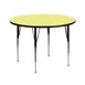 Flash Furniture XU-A42-RND-YEL-T-A-GG 42" Round Yellow Laminate Activity Table, Adjustable 21-1/8"-30-1/8" Height 1 image