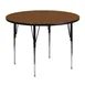 Flash Furniture XU-A48-RND-OAK-H-A-GG 48" Round Adjustable Height Activity Table, Oak Laminate Top, Black Edge, Steel Legs 1 image