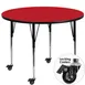 Flash Furniture XU-A48-RND-RED-H-A-CAS-GG 48" Round Red Laminate Activity Table, Adjustable Height 22-30.5", Black Steel Legs 1 image