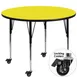 Flash Furniture XU-A48-RND-YEL-H-A-CAS-GG 48" Round Yellow Laminate Activity Table, Adjustable Height 22-30.5", Black Steel Legs 1 image