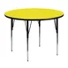 Flash Furniture XU-A48-RND-YEL-H-A-GG 48" Round Yellow Laminate Activity Table, Adjustable Height 21-1/4" to 31-1/4", Black Steel Legs 1 image
