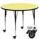 Flash Furniture XU-A48-RND-YEL-T-A-CAS-GG 48" Round Yellow Laminate Activity Table, Adjustable Height 22-1/4" to 30-2/5", Black Edge Band, Tubular Steel Legs 1 image