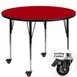 Flash Furniture XU-A60-RND-RED-T-A-CAS-GG 60" Round Red Laminate Activity Table, Adjustable Height 22-30", Black Steel Legs 1 image