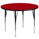 Flash Furniture XU-A60-RND-RED-T-A-GG 60" Round Red Laminate Activity Table, Adjustable Height 1 image