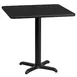 Flash Furniture XU-BLKTB-2424-T2222-GG 24" Square Black Laminate Dining Table, Pedestal Base, MDF Top, 31-1/8"H 1 image