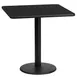 Flash Furniture XU-BLKTB-2424-TR18-GG 24x24 Square Black Laminate MDF Dining Table, 31-1/8H, Pedestal Base 1 image