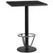 Flash Furniture XU-BLKTB-2424-TR18B-3CFR-GG 24x24 Black Laminate Bar Height Table, MDF Top, Round Base 1 image