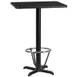 Flash Furniture XU-BLKTB-2430-T2222B-3CFR-GG 30"W Rectangular Bar Height Table, Black Laminate, 43"H, MDF Top, Four Point Base 1 image