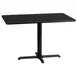 Flash Furniture XU-BLKTB-2442-T2230-GG 42" Rectangular Black Laminate Dining Table, Pedestal Base, MDF Top, 24"D x 31-1/8"H 1 image