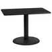 Flash Furniture XU-BLKTB-2442-TR24-GG 42"W Rectangular Black Laminate Dining Table, Pedestal Base, MDF Top 1 image
