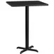Flash Furniture XU-BLKTB-3030-T2222B-GG 30x30 Black Laminate Bar Height Square Table, 43-1/8H, MDF Top, PVC Edge, Cast Iron Base 1 image