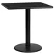 Flash Furniture XU-BLKTB-3030-TR18-GG 30x30 Square Black Laminate Dining Table, Pedestal Base, MDF Top, 18 Dia. Cast Iron Column 1 image