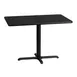 Flash Furniture XU-BLKTB-3042-T2230-GG 42" Rectangular Black Laminate Dining Table, Pedestal Base, MDF Top, 30"H 1 image