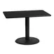 Flash Furniture XU-BLKTB-3042-TR24-GG 42"W Rectangular Dining Table, Black Laminate, 30"D, Pedestal Base 1 image