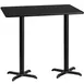 Flash Furniture XU-BLKTB-3060-T2222B-GG 60"W Bar Height Rectangular Table, Black Laminate, 30"D, 43-1/8"H, Four Point Pedestal Base 1 image