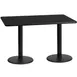 Flash Furniture XU-BLKTB-3060-TR18-GG 60"W Rectangular Dining Table, Black Laminate, 30"D, Pedestal Base 1 image