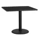 Flash Furniture XU-BLKTB-3636-TR24-GG 36x36 Square Black Laminate Dining Table, 31.125H, MDF Top, PVC Edge, Round Cast Iron Base 1 image