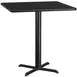 Flash Furniture XU-BLKTB-4242-T3333-GG 42x42 Square Black Laminate Dining Table, 31.125H, MDF Top, PVC Edge, 33x33 X-Base 1 image