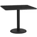 Flash Furniture XU-BLKTB-4242-TR24-GG 42x42 Square Black Laminate MDF Dining Table, 31-1/8H, Pedestal Base 1 image