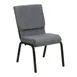 Flash Furniture XU-CH-60096-BEIJING-GY-GG Hercules Series Stacking Church Chair, 800 lb. weight capacity, gray, polyester upholstery, gold vein finish 1 image