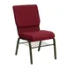 Flash Furniture XU-CH-60096-BY-BAS-GG Hercules Series Stacking Church Chair, 800 lb. weight capacity, burgundy polyester upholstery, gold vein finish, book pouch 1 image
