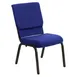 Flash Furniture XU-CH-60096-NVY-GG Hercules Series Stacking Church Chair, 800 lb., Navy Blue, Polyester Upholstery, 4-1/4" Waterfall Edge, Gold Vein Finish 1 image