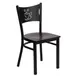 Flash Furniture XU-DG-60099-COF-MAHW-GG Hercules Series Restaurant Chair, Metal Back with Coffee Cutout, Mahogany Wood Seat, Black Steel Frame 1 image
