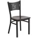 Flash Furniture XU-DG-60099-COF-WALW-GG Hercules Series Restaurant Chair, Metal Back with Coffee Cutout, Walnut Finish Plywood Seat, 18 Gauge Steel Frame 1 image