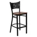 Flash Furniture XU-DG-60114-COF-BAR-CHYW-GG Hercules Series Restaurant Bar Stool, Metal Back, Cherry Finish Plywood Seat, Black Powder Coated Steel Frame 1 image