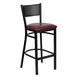 Flash Furniture XU-DG-60116-GRD-BAR-BURV-GG Hercules Series Restaurant Bar Stool, Metal Back, Burgundy Vinyl Seat, Black Powder Coated Frame 1 image