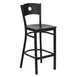 Flash Furniture XU-DG-60120-CIR-BAR-MAHW-GG Hercules Series Metal Back Restaurant Bar Stool, Mahogany Finish, Armless, 18 Gauge Steel Frame 1 image