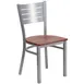 Flash Furniture XU-DG-60401-CHYW-GG Hercules Series Restaurant Chair, Metal Cutout Back, Cherry Finish Wood Seat, Silver Powder Coated Steel Frame 1 image