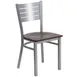 Flash Furniture XU-DG-60401-WALW-GG Hercules Series Restaurant Chair, Metal Cutout Slat Back, Walnut Finish Wood Seat, Silver Powder Coated Steel Frame 1 image