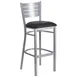 Flash Furniture XU-DG-60402-BAR-BLKV-GG Hercules Series Black Vinyl Upholstered Restaurant Bar Stool with Metal Slat Back 1 image
