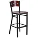 Flash Furniture XU-DG-60515-MAH-BAR-MTL-GG Hercules Series Mahogany Finish Wood Back Restaurant Bar Stool with Footrest 1 image