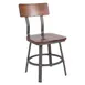 Flash Furniture XU-DG-60582-GG Flint Series Restaurant Dining Chair, Walnut Finish Wood Back, Beechwood Seat, Steel Frame, Gray Powder Coat 1 image