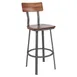 Flash Furniture XU-DG-60582B-GG Flint Series Restaurant Bar Stool, Walnut Finish Wood Back, 1" Thick Wood Seat, Steel Frame 1 image