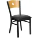 Flash Furniture XU-DG-6F2B-CIR-BLKV-GG Hercules Series Restaurant Chair, Wood Back with Circle Cutout, Black Vinyl Seat, 18 Gauge Steel Frame 1 image