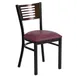 Flash Furniture XU-DG-6G5B-WAL-BURV-GG Hercules Series Restaurant Chair, Wood Back, Burgundy Vinyl Seat, Black Powder Coated Steel Frame 1 image