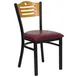 Flash Furniture XU-DG-6G7B-SLAT-BURV-GG Hercules Series Restaurant Chair, Wood Back, Burgundy Vinyl Upholstered Seat, Welded Steel Frame 1 image