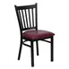 Flash Furniture XU-DG-6Q2B-VRT-BURV-GG Hercules Series Restaurant Chair, Metal Slat Back, Burgundy Vinyl Seat, 18 Gauge Steel Frame 1 image