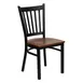Flash Furniture XU-DG-6Q2B-VRT-CHYW-GG Hercules Series Restaurant Chair, Metal Slat Back, Cherry Finish Wood Seat, Black Powder Coated Steel Frame 1 image