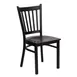 Flash Furniture XU-DG-6Q2B-VRT-MAHW-GG Hercules Series Restaurant Chair, Metal Slat Back, Mahogany Finish Plywood Seat, Black Powder Coated Steel Frame 1 image