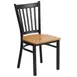 Flash Furniture XU-DG-6Q2B-VRT-NATW-GG Hercules Series Restaurant Chair, Metal Slat Back, Natural Finish Plywood Seat, Black Powder Coated Steel Frame 1 image