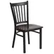 Flash Furniture XU-DG-6Q2B-VRT-WALW-GG Hercules Series Restaurant Chair, Metal Slat Back, Walnut Finish Plywood Seat, Black Powder Coated Steel Frame 1 image