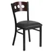 Flash Furniture XU-DG-6Y2B-WAL-BLKV-GG Hercules Series Restaurant Chair, Walnut Wood Back with Cutouts, Black Vinyl Seat 1 image