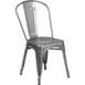 Flash Furniture XU-DG-TP001-GG Stacking Side Chair, 500 lbs, Silver Metal, Curved Slat Back, Stacks 8 High 1 image